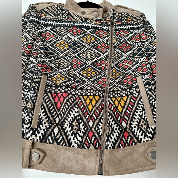 BCBGMAXAZRIA Womens Aztec Tribal Print Zip Ziggy Woven Moto Jacket Size XS NWOT - Picture 6 of 14